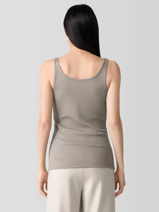 Organic Cotton Stretch Rib Tank - Eileen Fisher Outlet