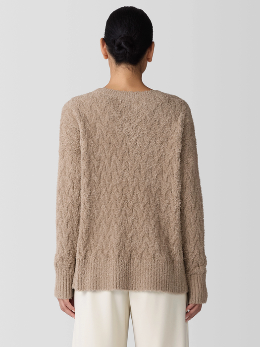 Fringed Organic Cotton Crew Neck Top - Eileen Fisher Outlet