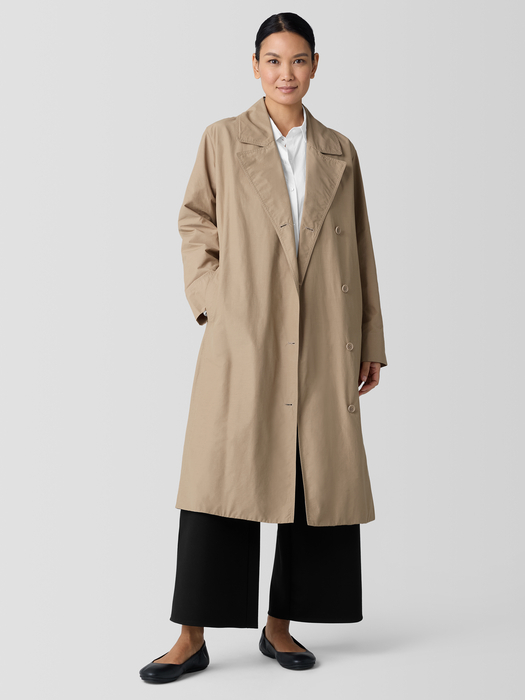 Light Cotton Nylon Trench Coat - Eileen Fisher Outlet