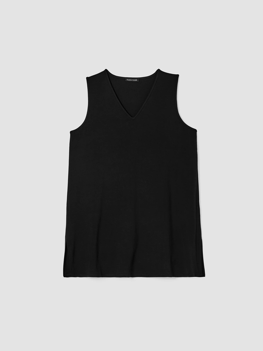 Stretch Jersey Knit V-Neck Tank - Eileen Fisher Outlet