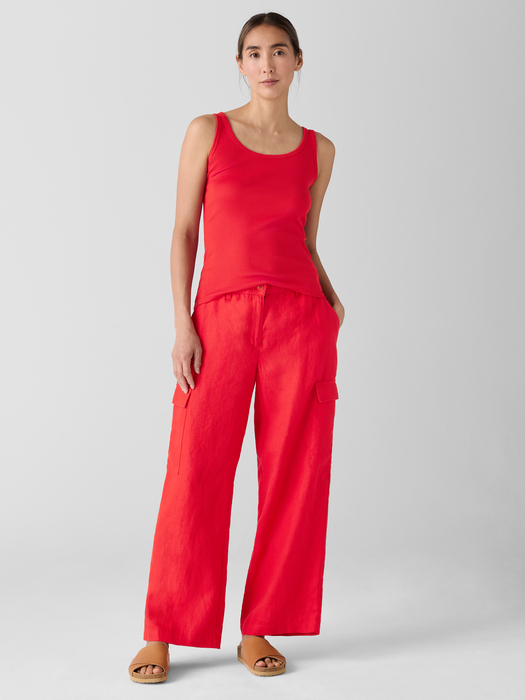 Organic Cotton Stretch Rib Scoop Neck Tank - Eileen Fisher Outlet