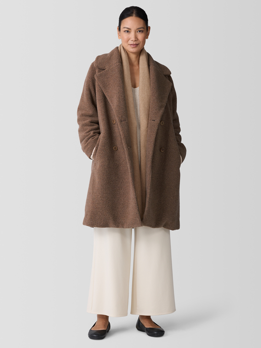 Cozy Recycled Wool Boucle Notch Collar Coat - Eileen Fisher Outlet