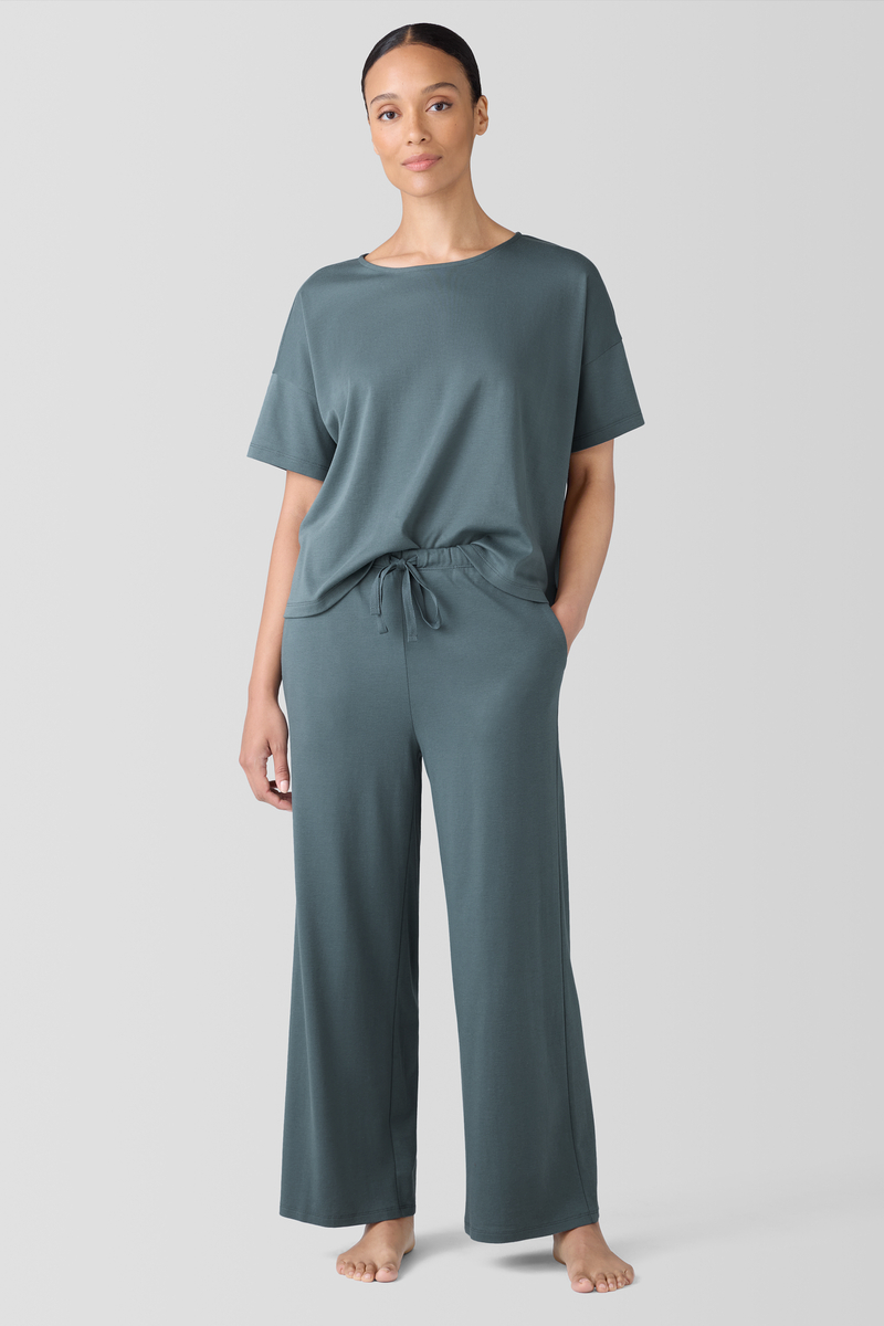 Organic Cotton Interlock Notch Collar Sleep Shirt - Eileen Fisher Outlet