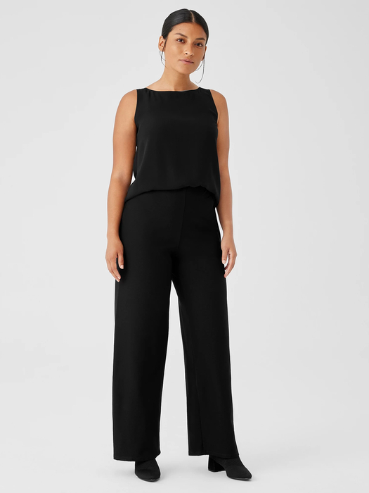 Washable Stretch Crepe High-Waisted Wide Pant - Eileen Fisher Outlet