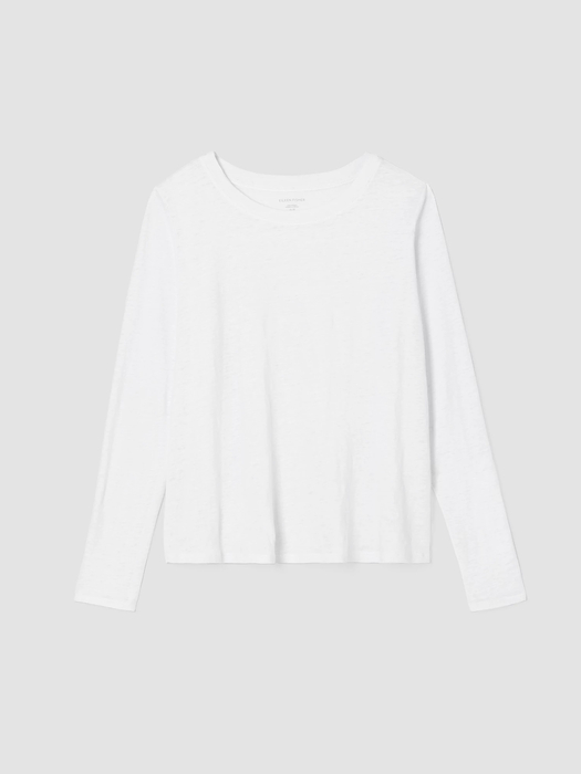 Organic Linen Jersey Crew Neck Top - Eileen Fisher Outlet