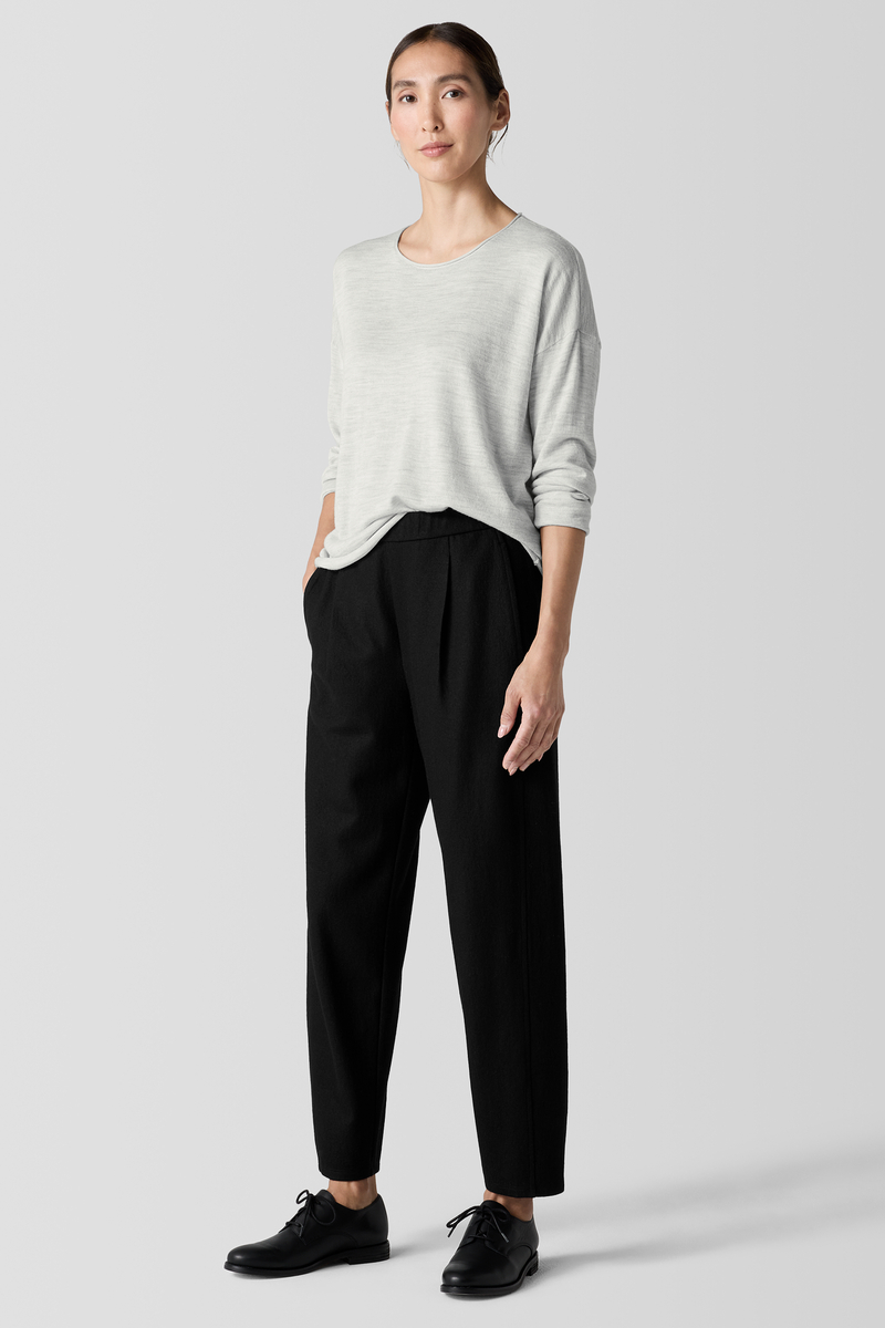 Peruvian Organic Cotton Boucle Crew Neck Top - Eileen Fisher Outlet