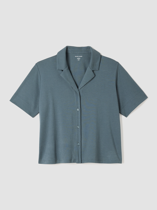 Organic Cotton Interlock Notch Collar Sleep Shirt - Eileen Fisher Outlet