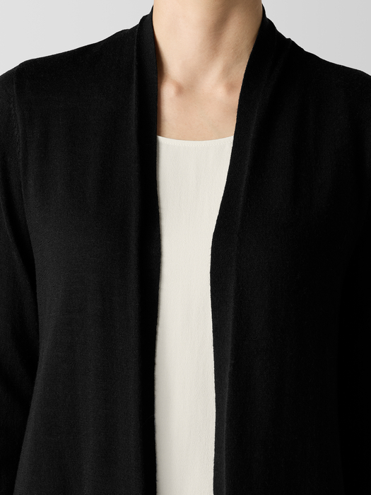 Fine Merino Cardigan in Regenerative Wool - Eileen Fisher Outlet