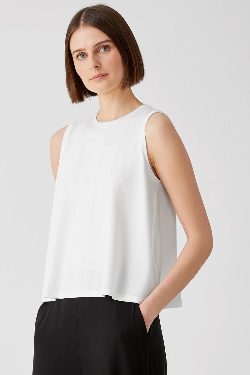 Washable Stretch Crepe High Waisted Pant - Eileen Fisher Outlet
