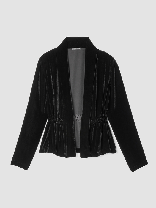 Velvet High Collar Jacket - Eileen Fisher Outlet