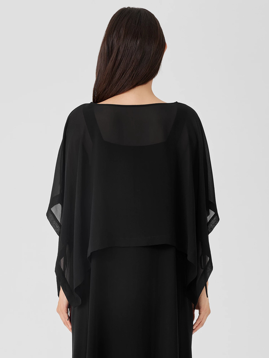 Sheer Silk Georgette Poncho - Eileen Fisher Outlet