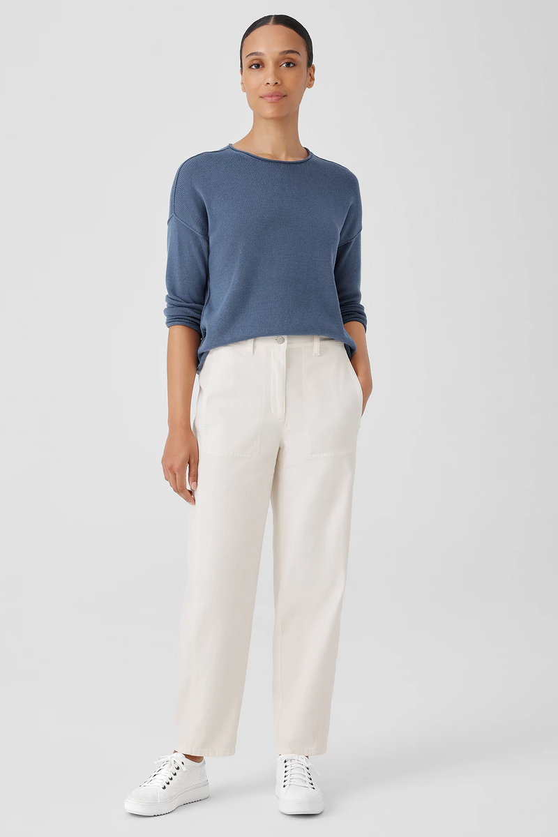 Peruvian Cotton Blend Crew Neck Top - Eileen Fisher Outlet