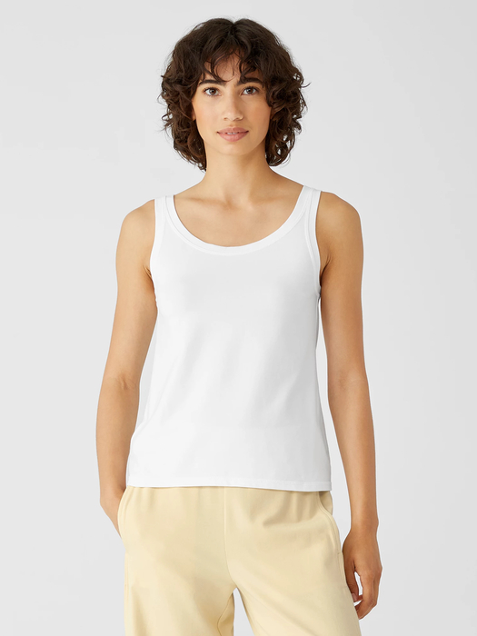 Traceable Cotton Jersey Scoop Neck Tank - Eileen Fisher Outlet