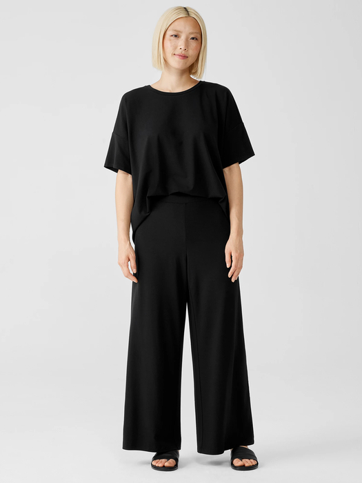 Stretch Jersey Knit Wide-Leg Pant - Eileen Fisher Outlet