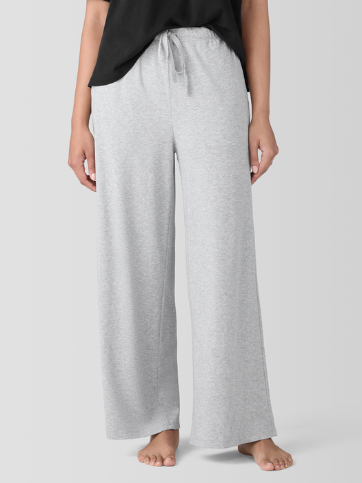 Mélange Organic Cotton Interlock Wide-Leg Sleep Pant - Eileen Fisher Outlet