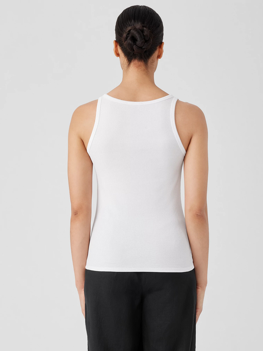 Organic Cotton Stretch Rib Slim Tank - Eileen Fisher Outlet