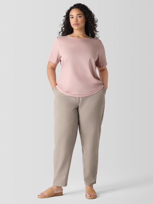 Organic Pima Cotton JerseyRound Neck Tee - Eileen Fisher Outlet
