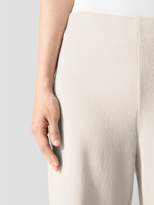 Felted Wool JerseyWide-Leg Long Pant in Regenerative Wool - Eileen Fisher Outlet