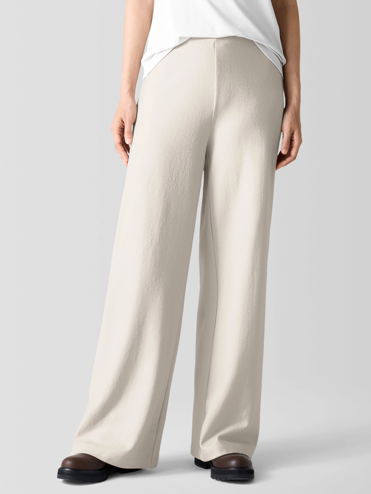 Felted Wool JerseyWide-Leg Long Pant in Regenerative Wool - Eileen Fisher Outlet