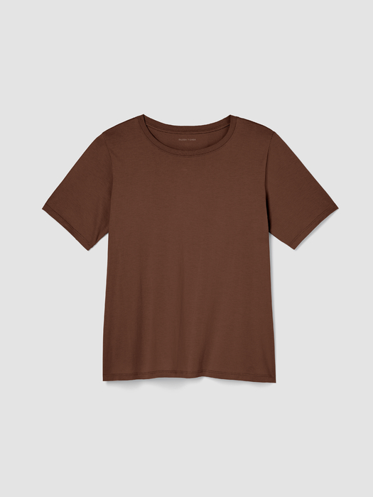 Organic Pima Cotton Jersey Round Neck Tee - Eileen Fisher Outlet