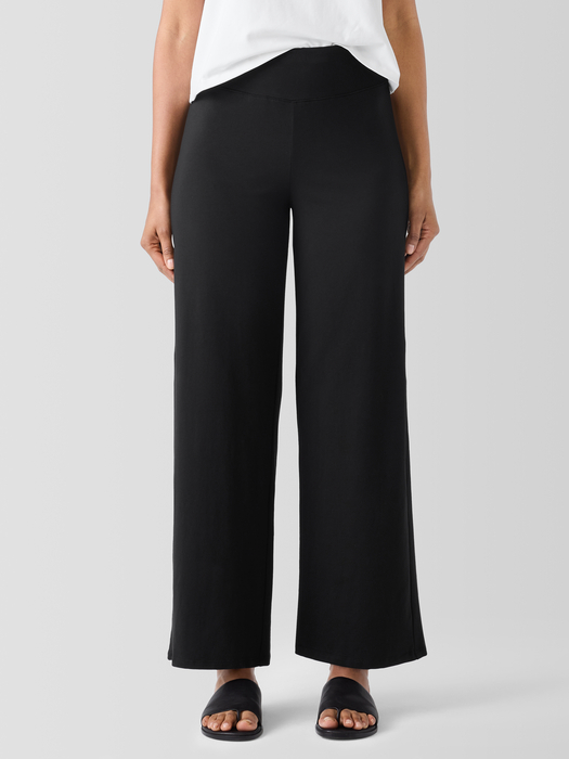 Pima Cotton Stretch Jersey Wide-Leg Pant - Eileen Fisher Outlet