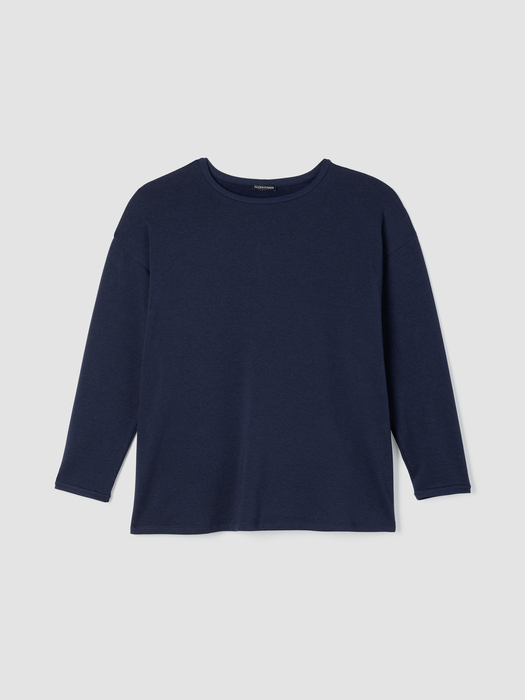 Cozy Brushed Terry Hug Long Box-Top - Eileen Fisher Outlet