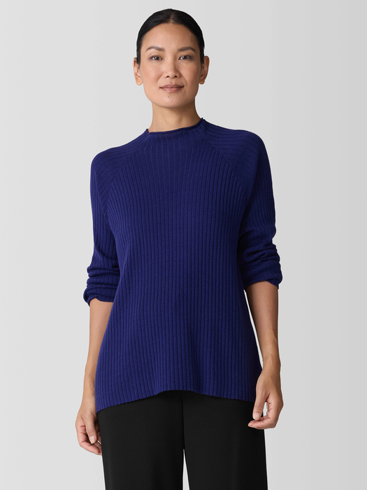 Peruvian Cotton Blend Funnel Neck Top - Eileen Fisher Outlet