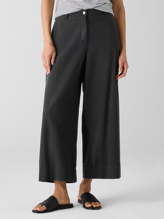 Garment-Dyed Utility Cotton Wide-Leg Pant - Eileen Fisher Outlet