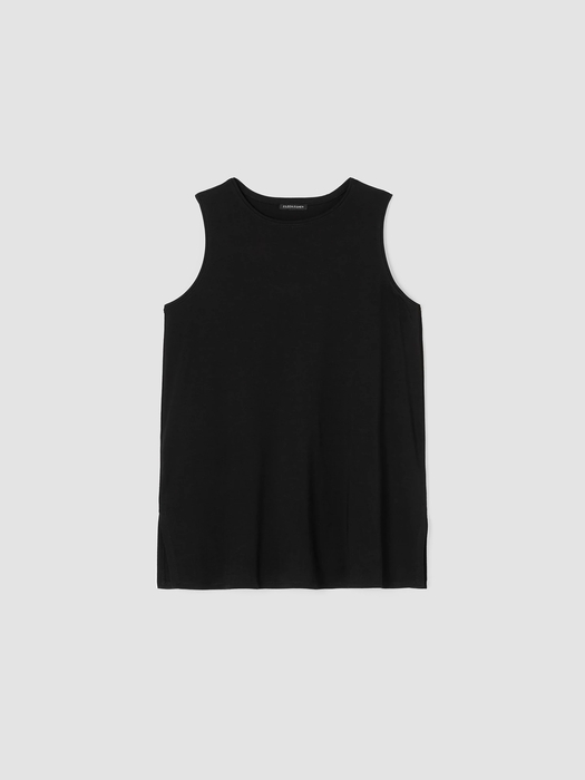 Stretch Jersey Knit Crew Neck Long Tank - Eileen Fisher Outlet