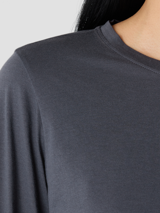 Organic Pima Cotton JerseyLong-Sleeve Tee - Eileen Fisher Outlet