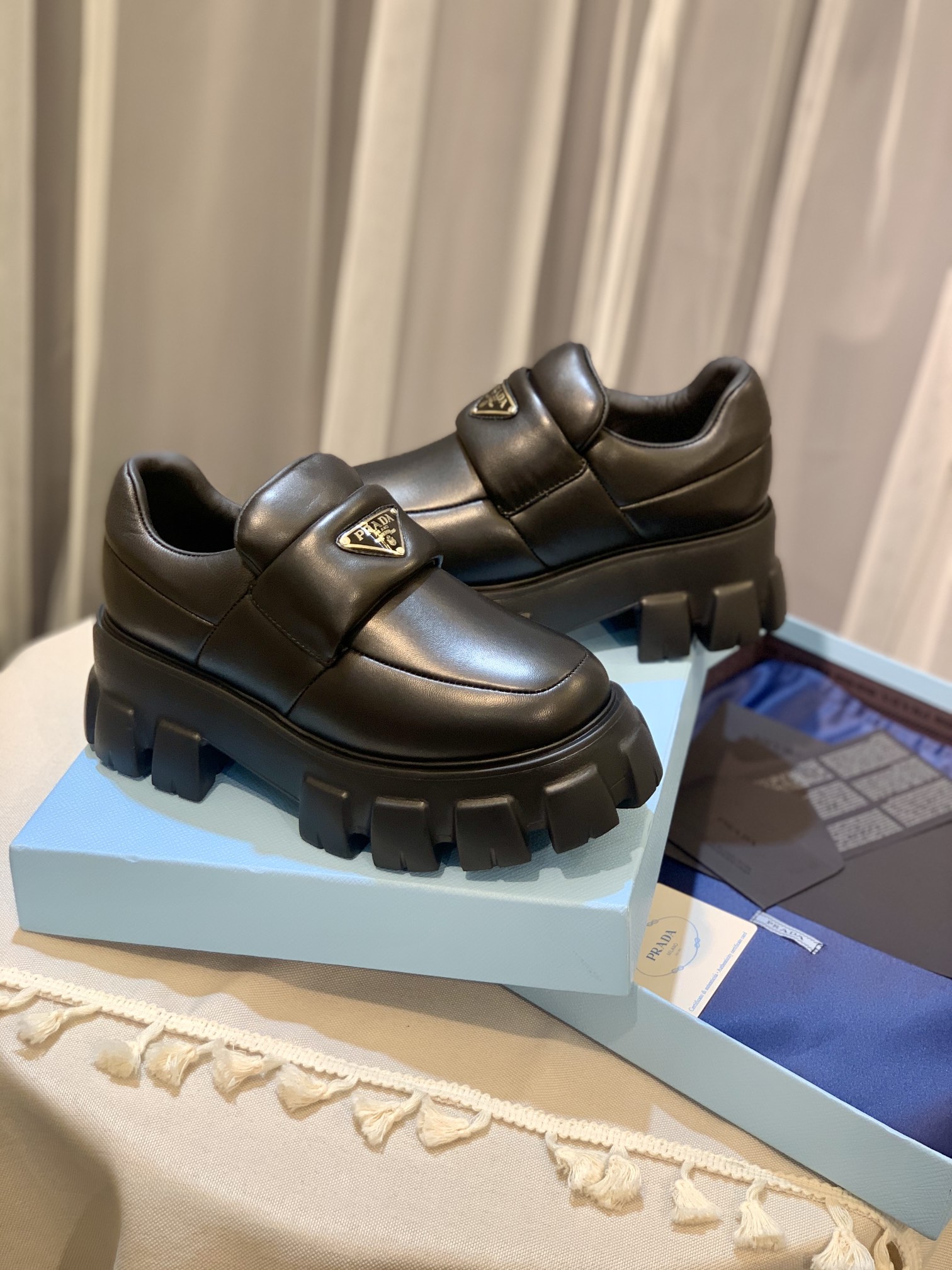 Prada Thick-Soled Square-Toe Shoes