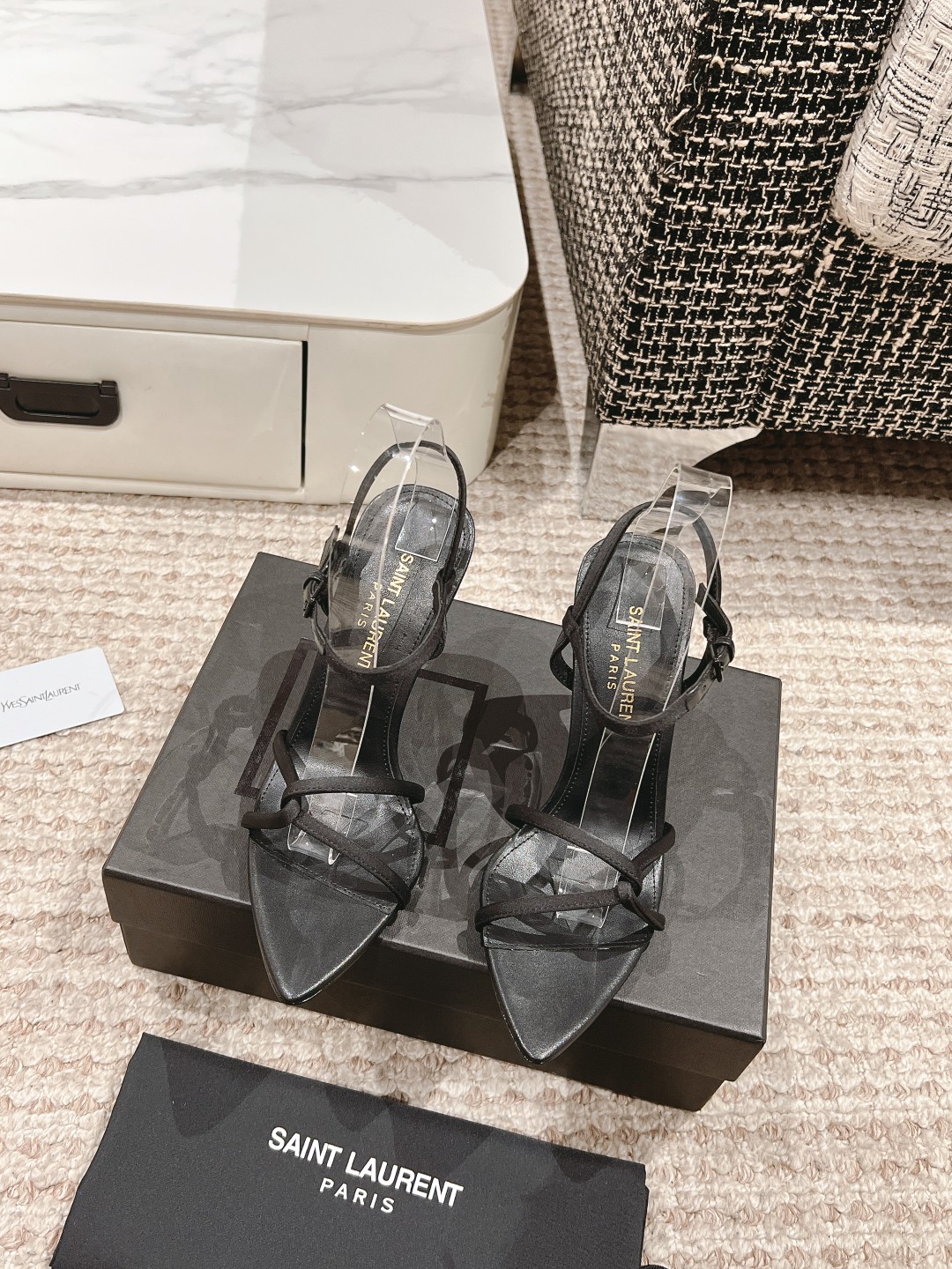 Saint Laurent Lace-Up Peekaboo High Heels