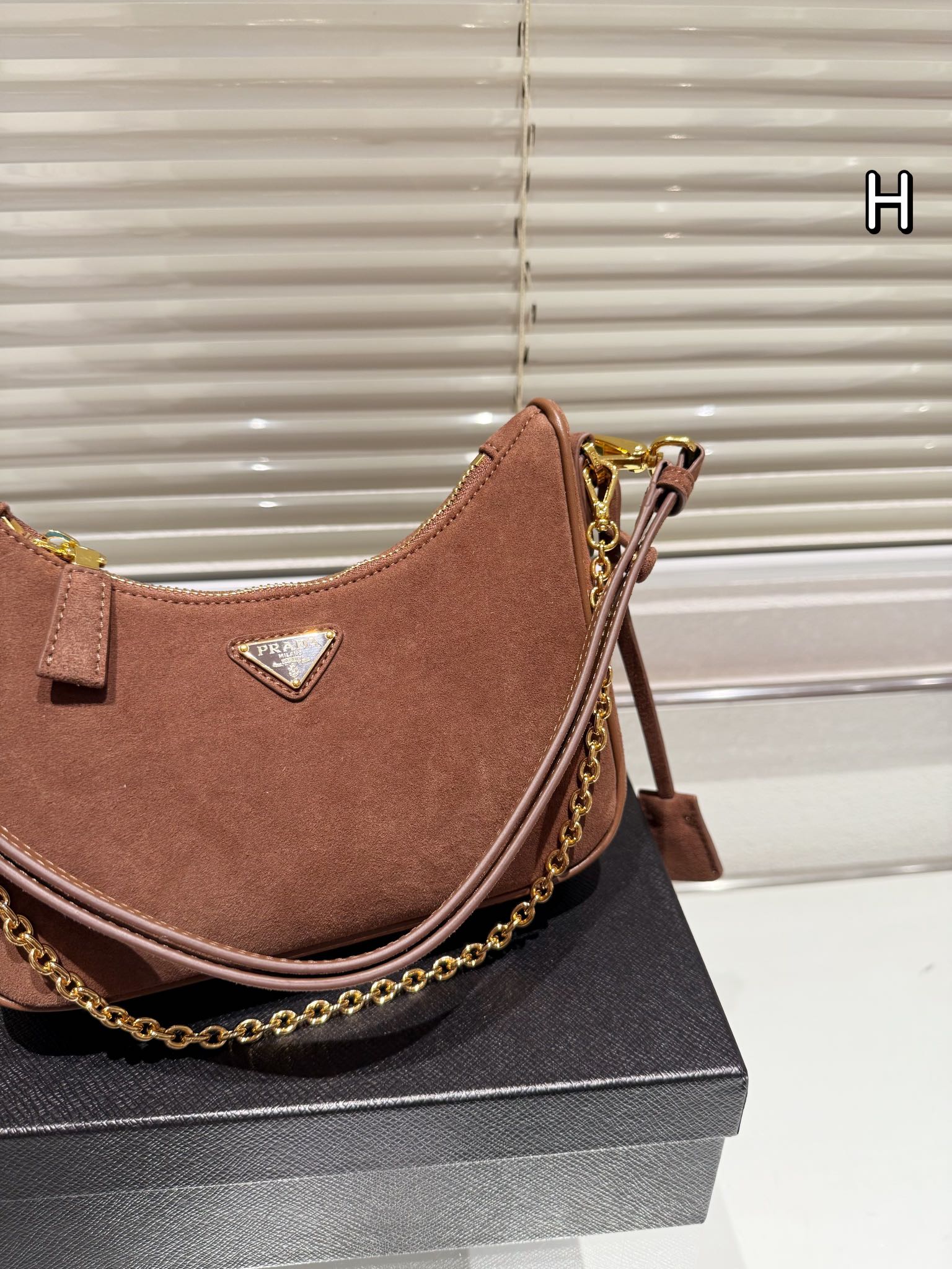 Prada Re-Edition Suede Shoulder/ Underarm Bag