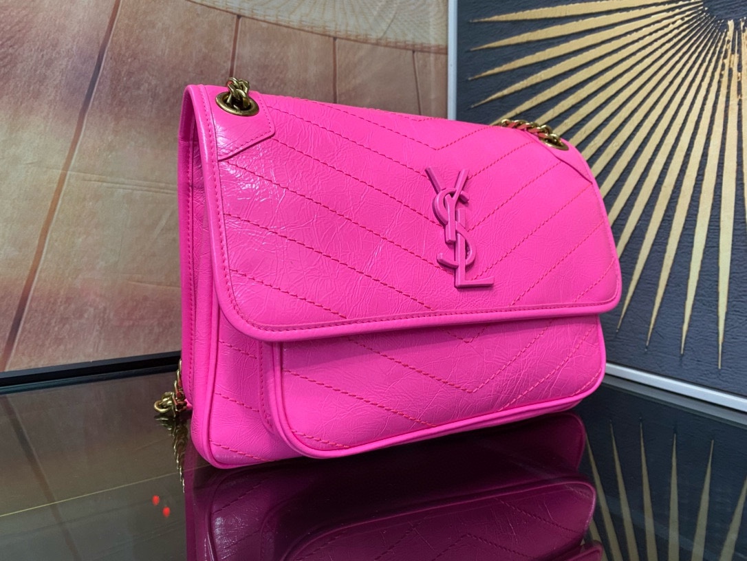 Saint Laurent Niki Oil-Waxed Leather Bag