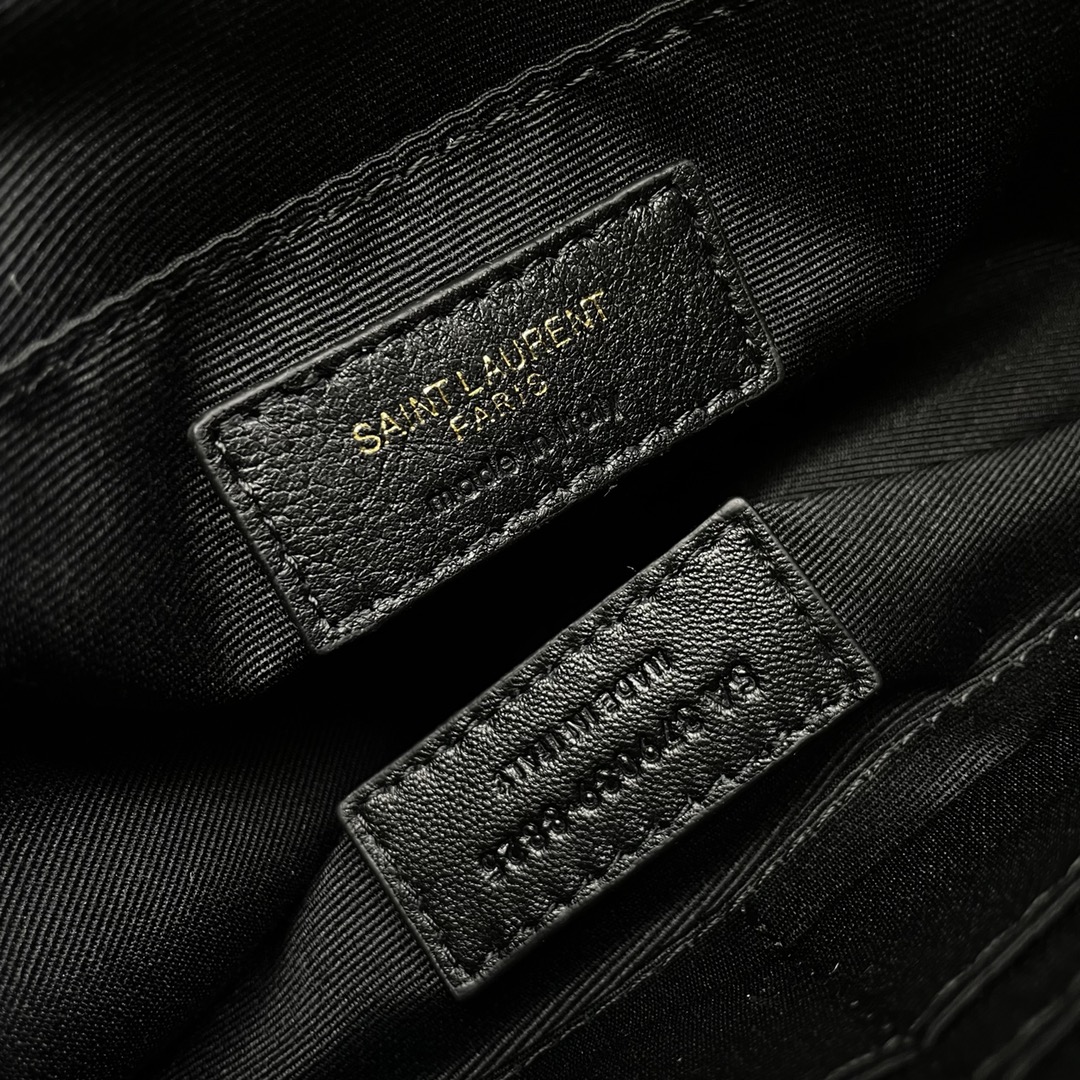 SAINT LAURENT Clutch Bag in Green Twill Leather