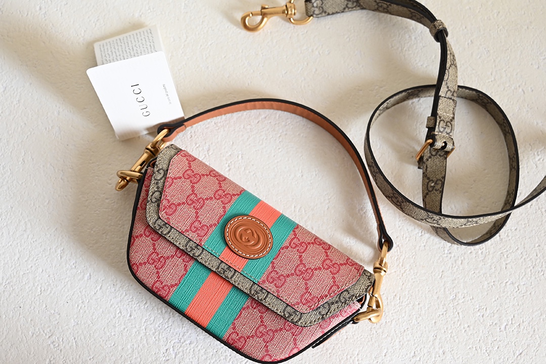 Gucci Pink Wild Boar Skin Clutch Bag