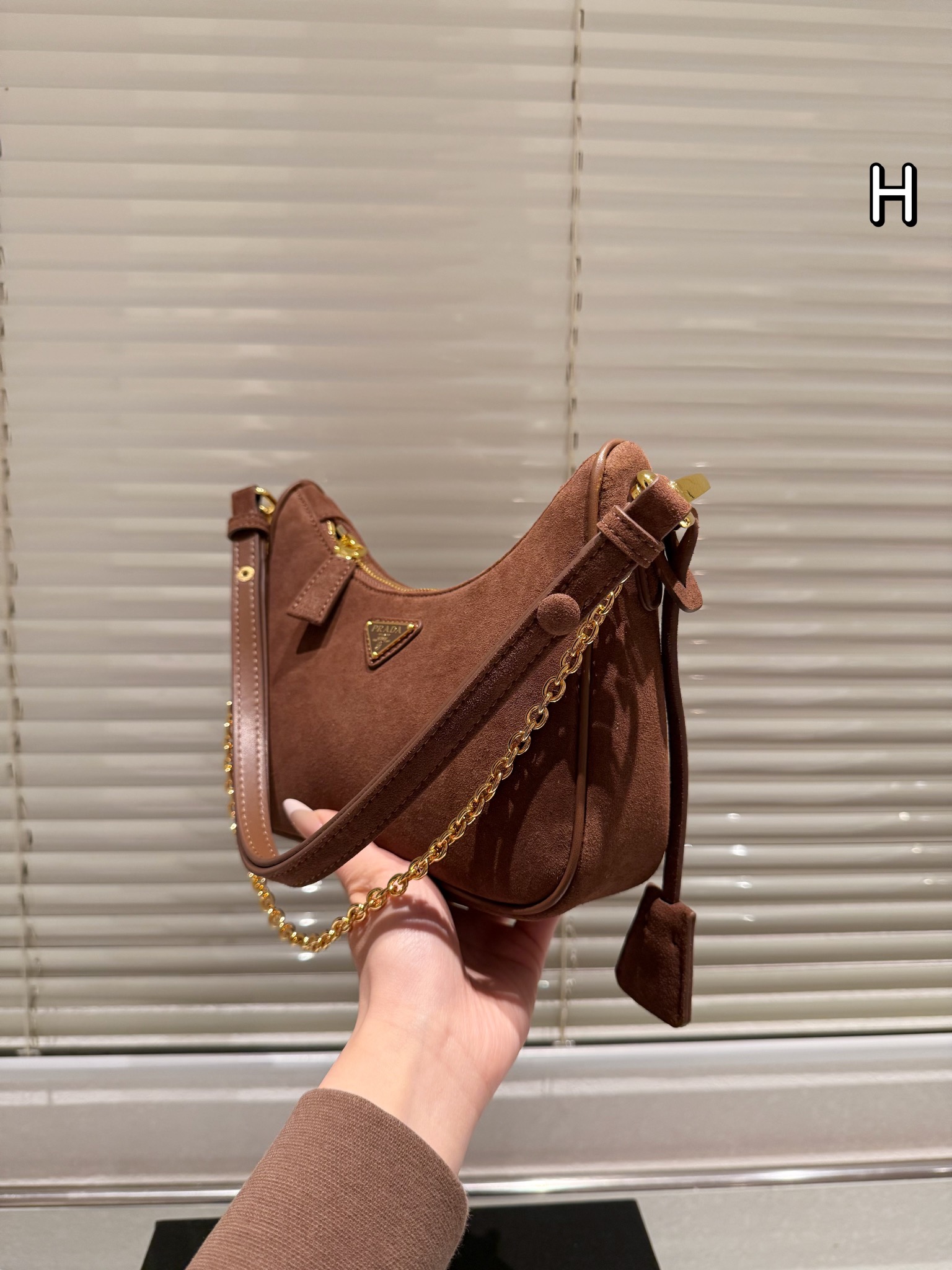 Prada Re-Edition Suede Shoulder/ Underarm Bag