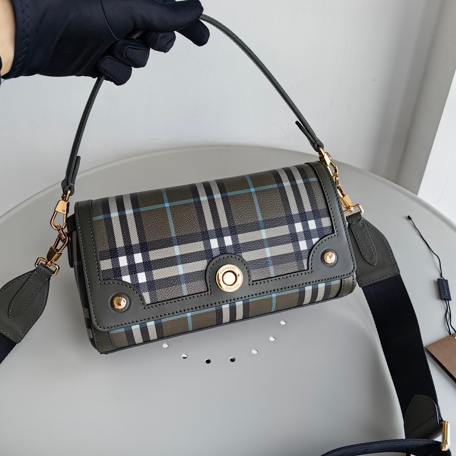 Burberry Vintage Check Leather Small Bag