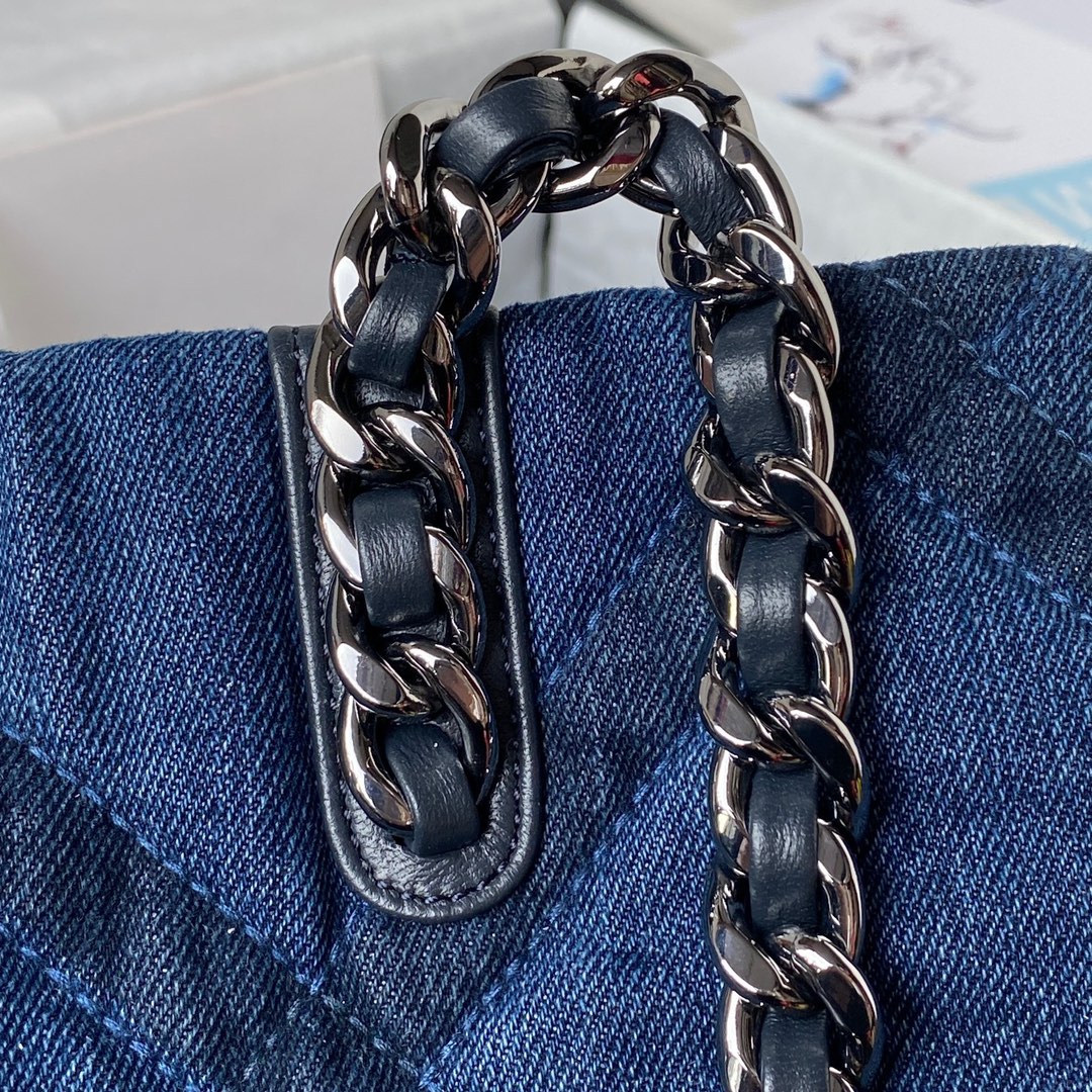 Chanel Vintage Denim Square Tote Bag