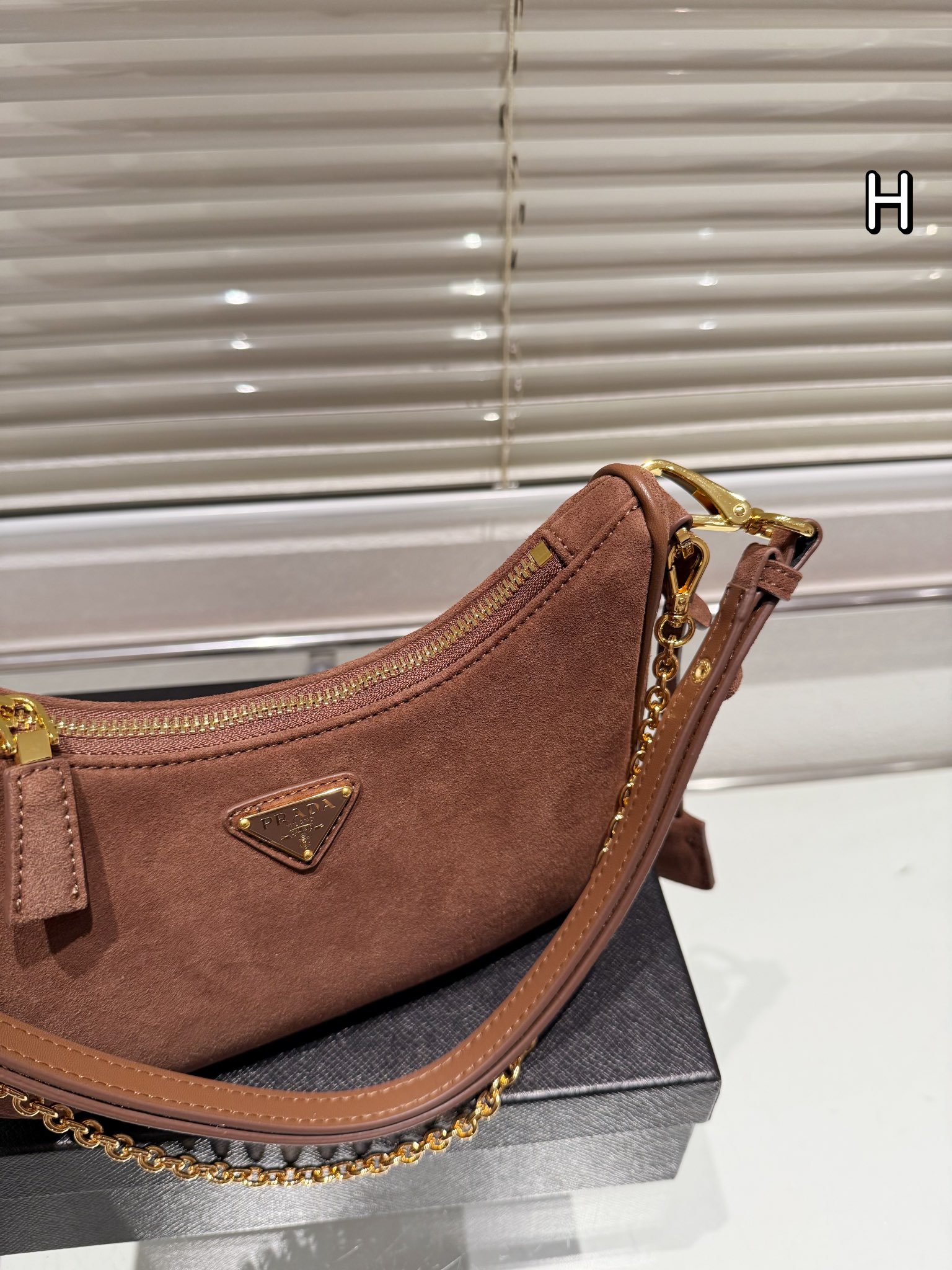 Prada Re-Edition Suede Shoulder/ Underarm Bag