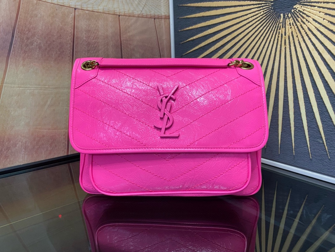 Saint Laurent Niki Oil-Waxed Leather Bag