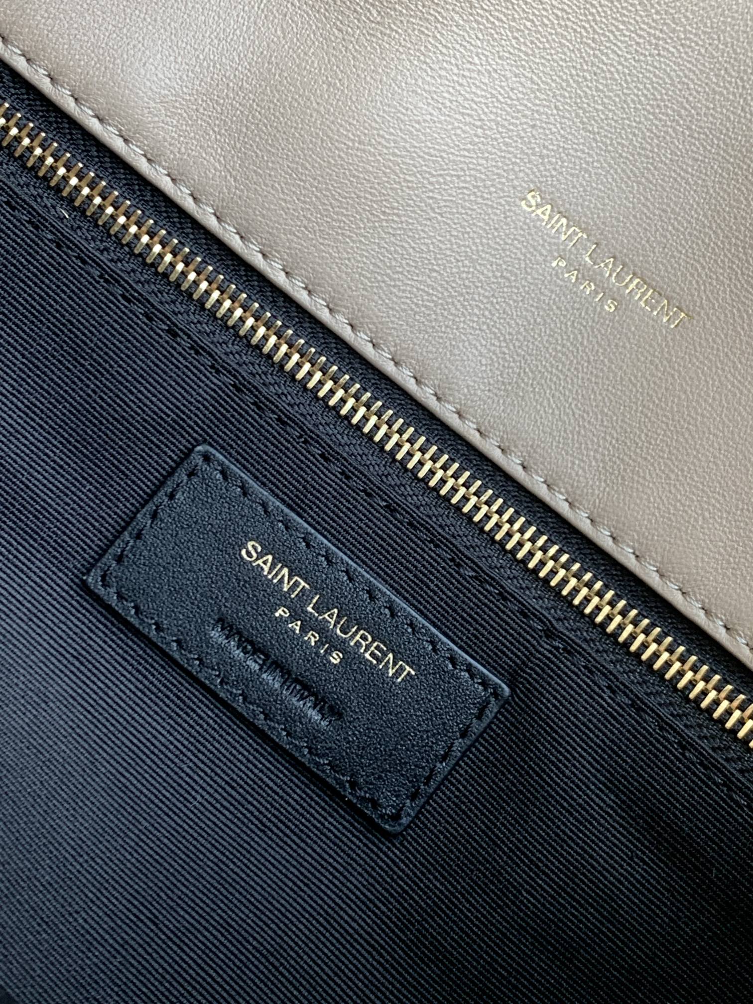 Saint Laurent Checkerboard Pattern Crossbody/Shoulder Chain Bag in  Beige-Brown