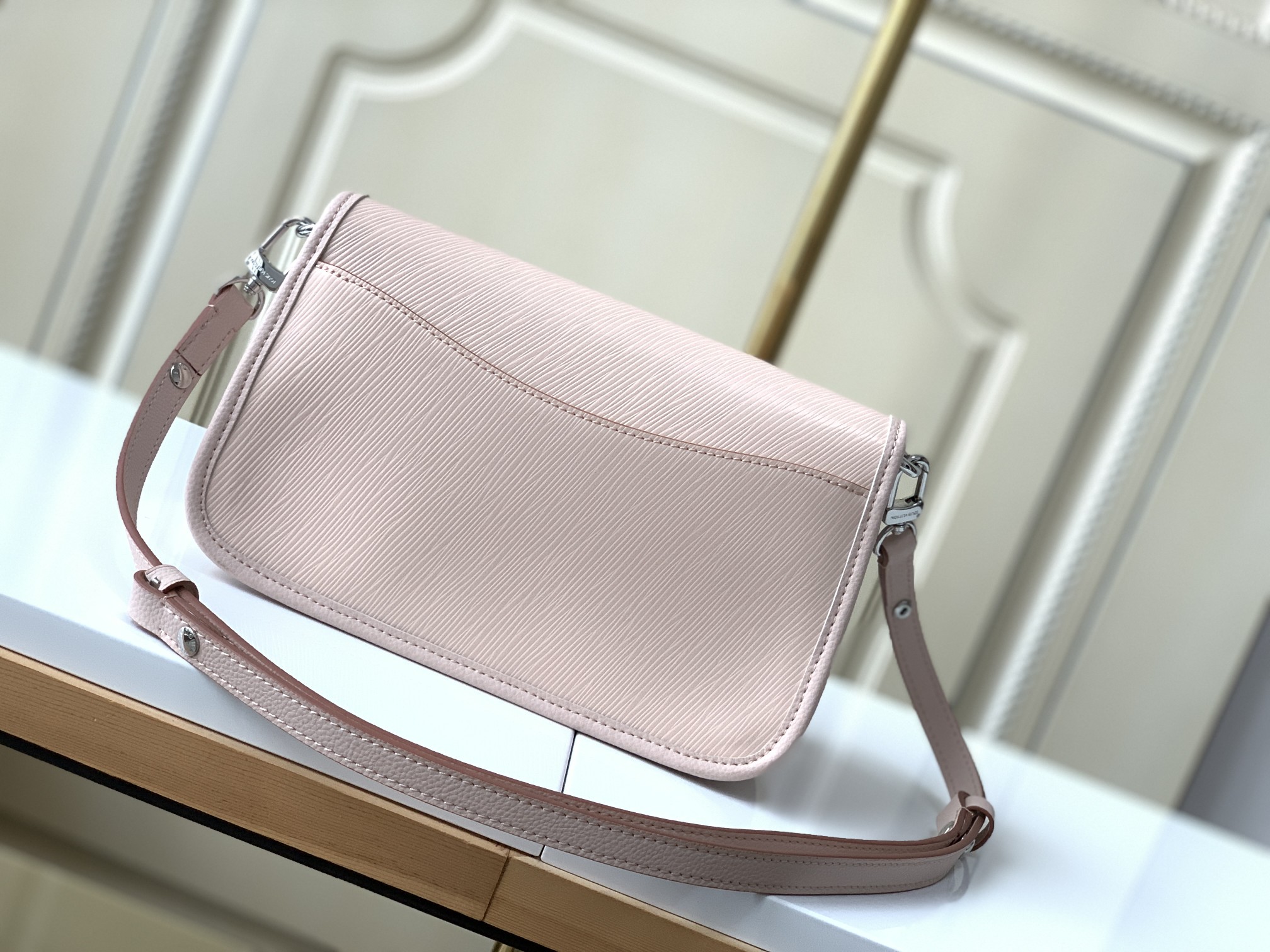 Louis Vuitton Glossy Pink Leather Clutch Bag