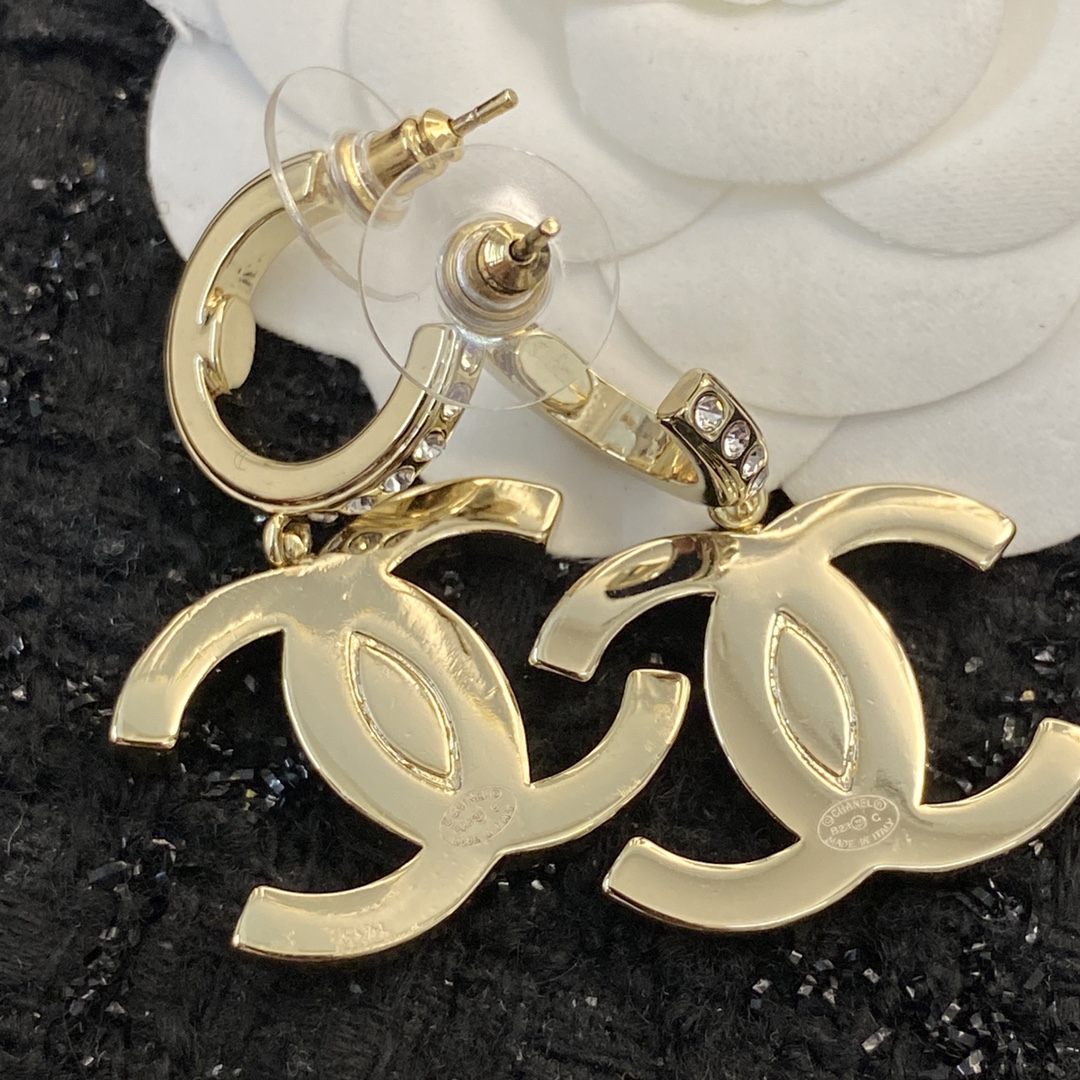 Chanel Classic Double C Metal Earrings
