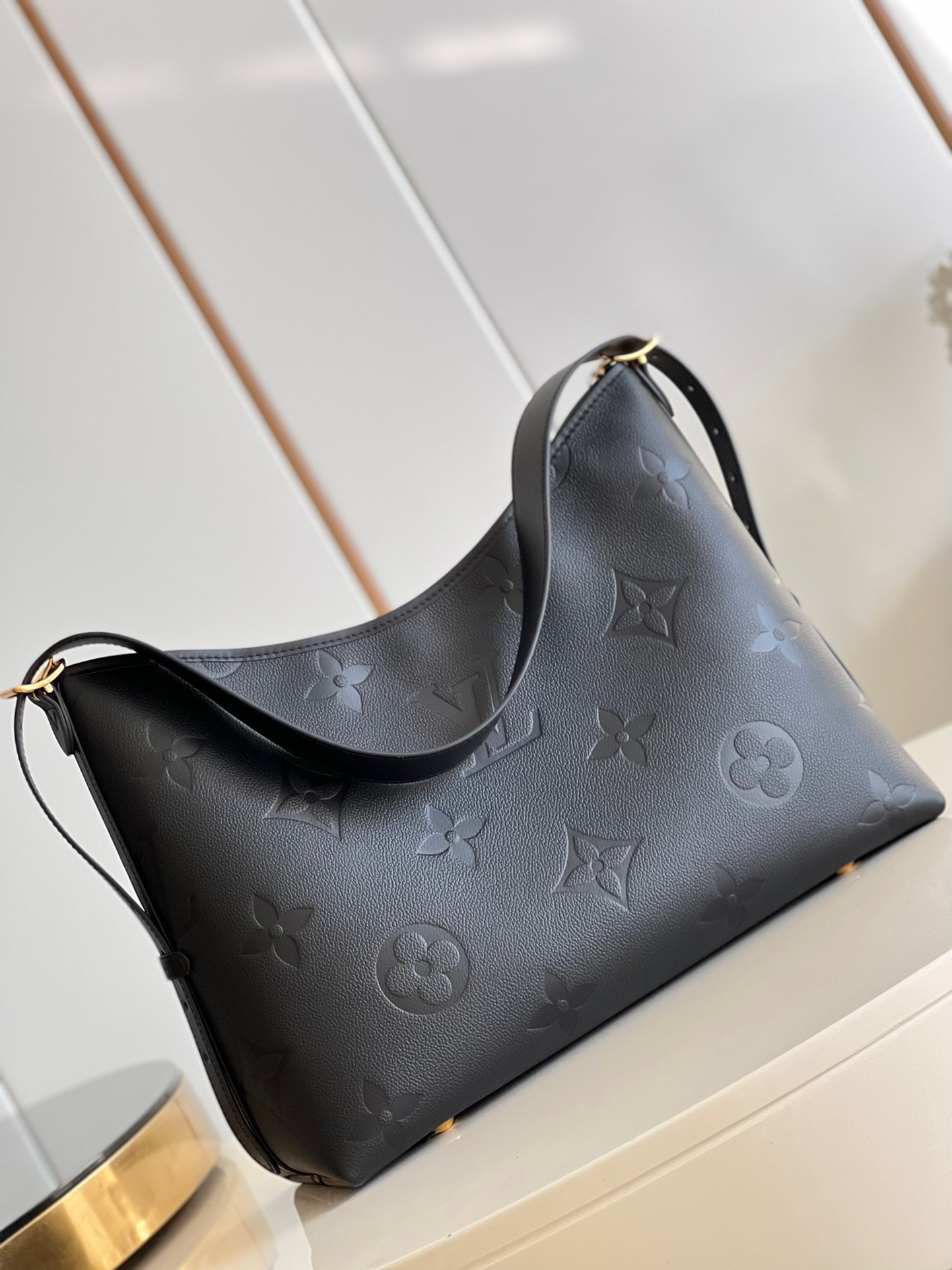 LV Black Leather Large Tote Bag
