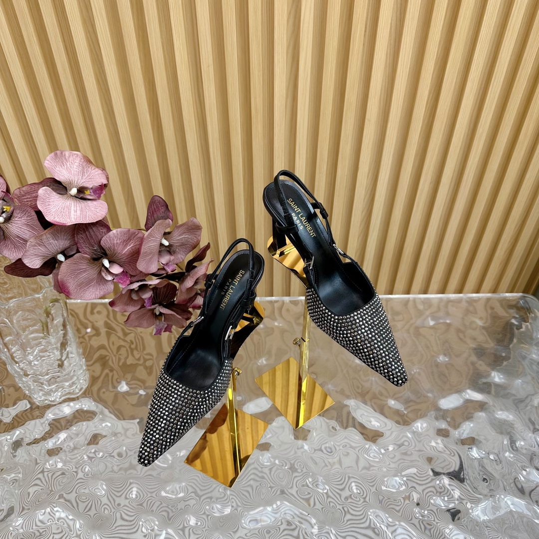 Saint Laurent Australian Diamond Cat-Heel Shoes