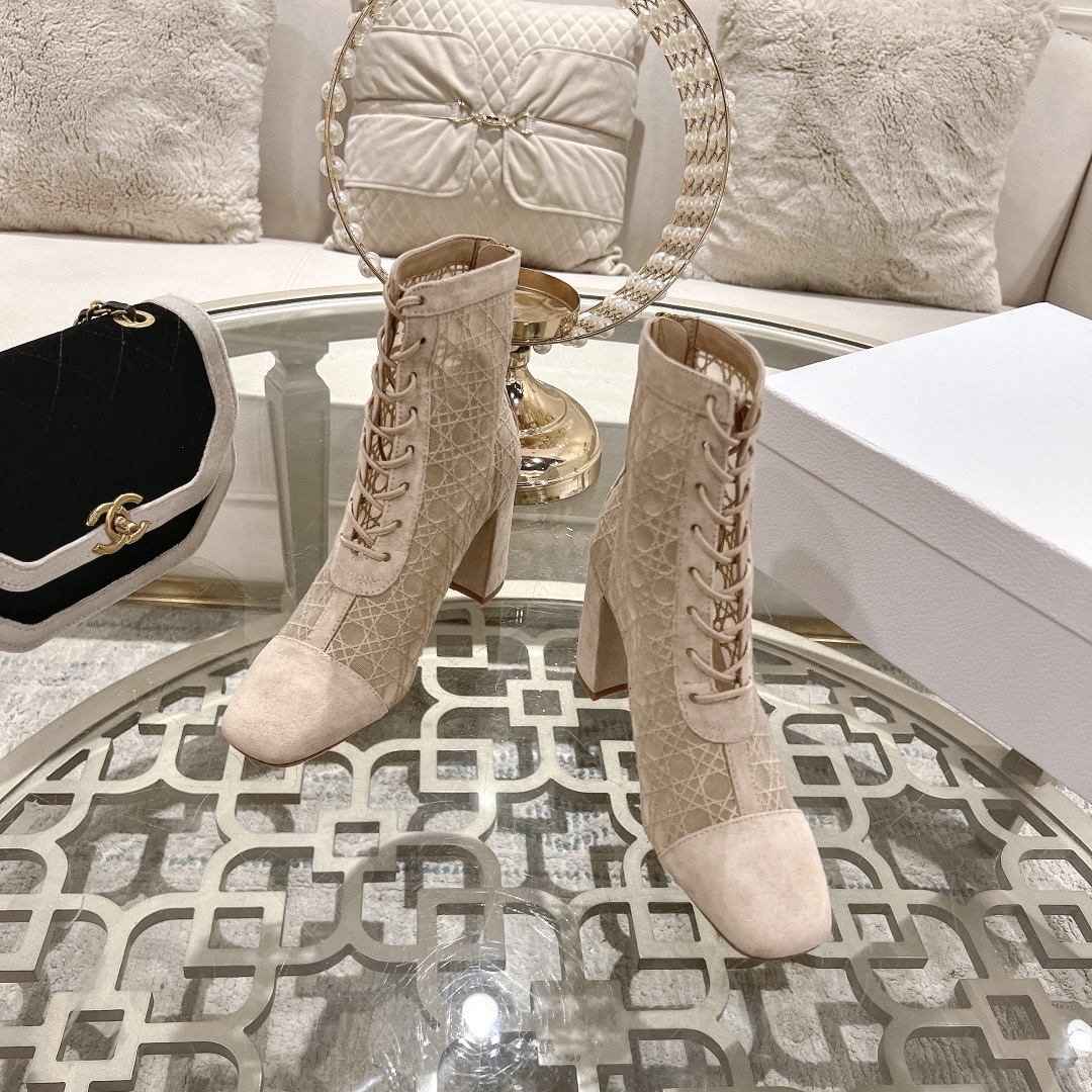 DIOR Spring-Summer Jardin d'Hiver Embroidered Jacquard Mesh Boots