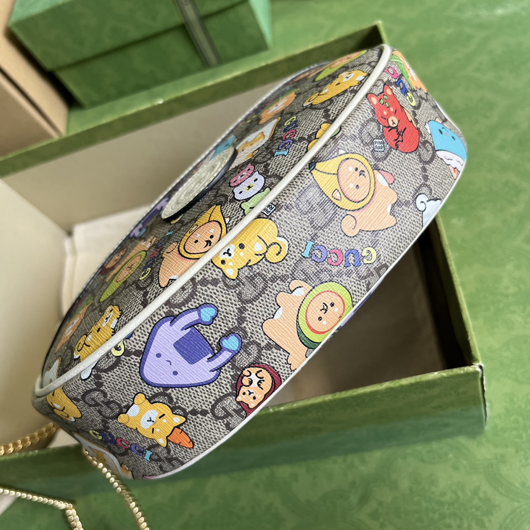 Gucci Cute Printed Calfskin Underarm Bag
