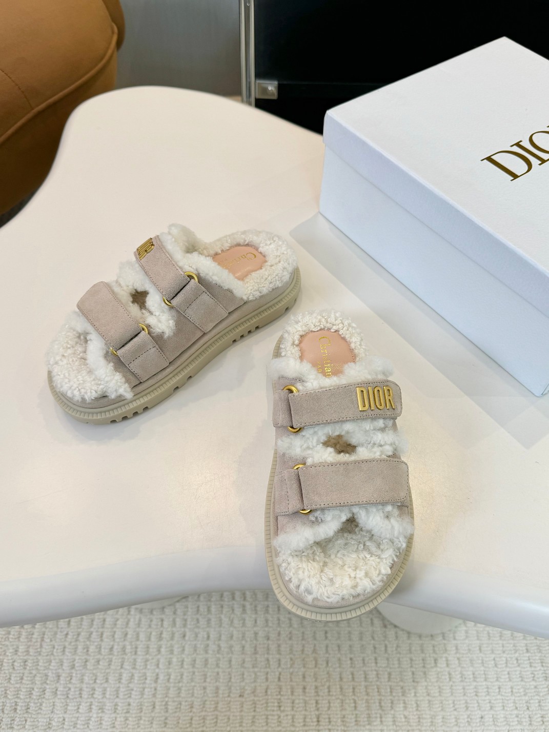 DIOR Act Autumn-Winter Wool Slide Sandals