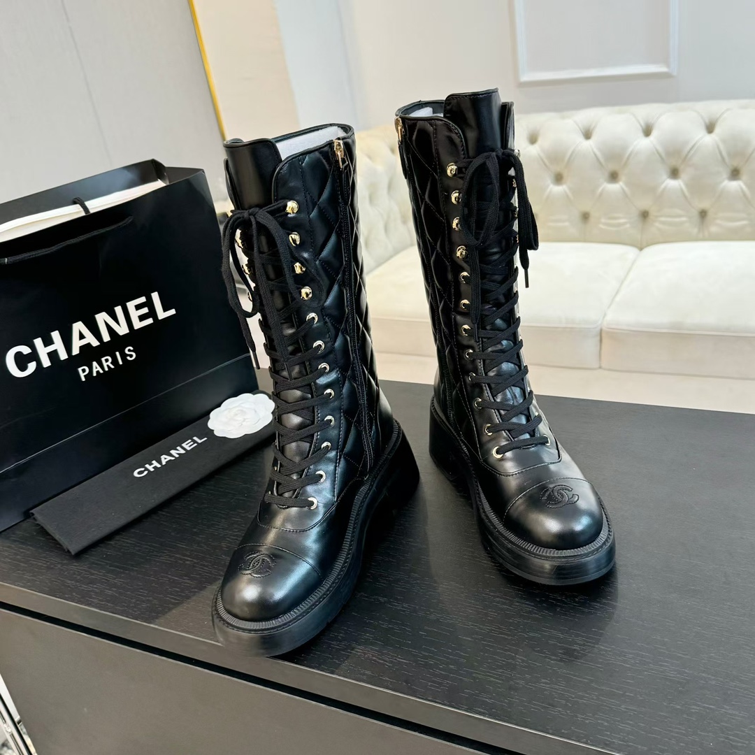 Chanel Sheepskin Over-the-Knee Boots